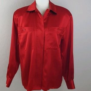 Harve' Bernard - Red Pure Silk Blouse